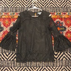 Lacy top with bell sleeves